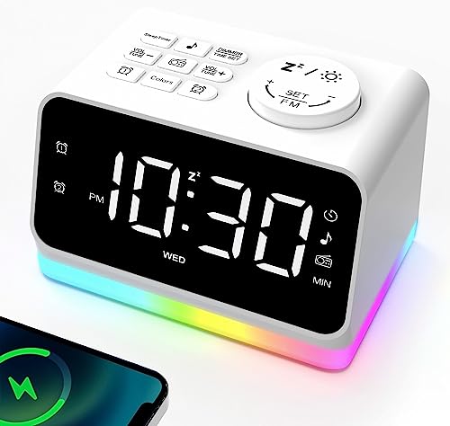 Bedroom Alarm Clock with FM Radio and Night Light