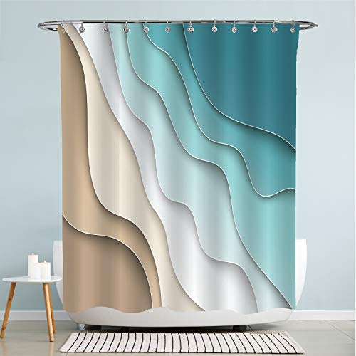 Turquoise Brown Shower Curtain