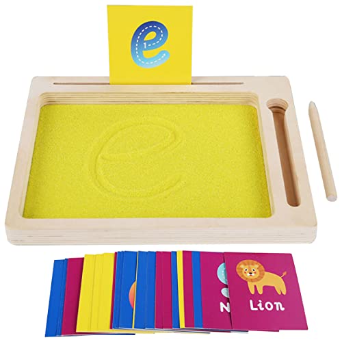 Montessori Sand Tray Toys - Educational Wooden Tray for Alphabet and Number Learning