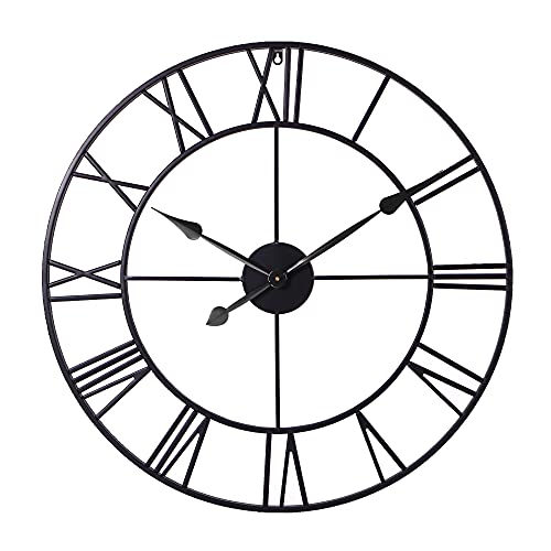 Large Modern Black Metal Wall Clock