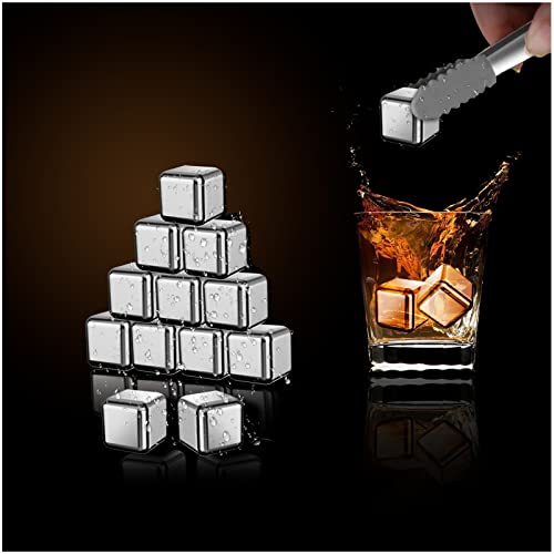 Metal Ice Cube Whiskey Stones - Pack of 12