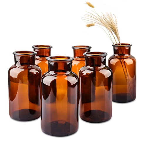 Amber Bud Vases for Home Decor, Wedding Centerpieces
