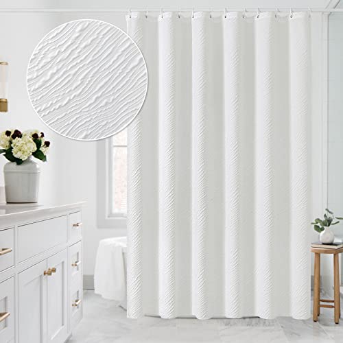 White Modern Fabric Shower Curtain