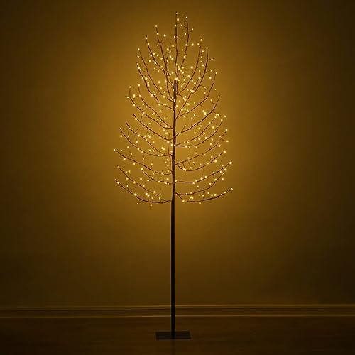 6 FT Lighted Birch Tree with 300 LED Warm White Lights