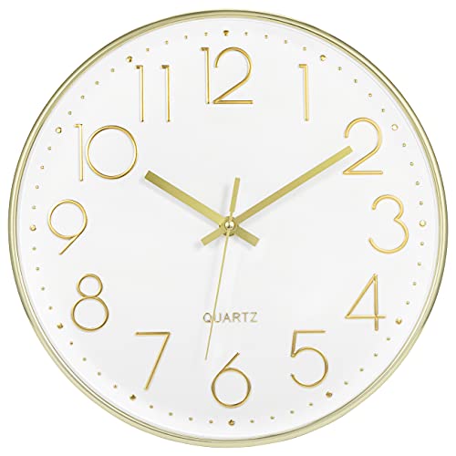 Foxtop Gold Wall Clock - Stylish and Silent Timepiece