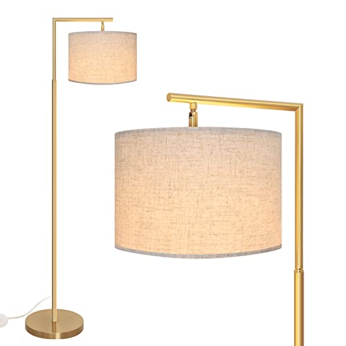 Gold Floor Lamp - Mid Century Modern Brass Standing Lamp