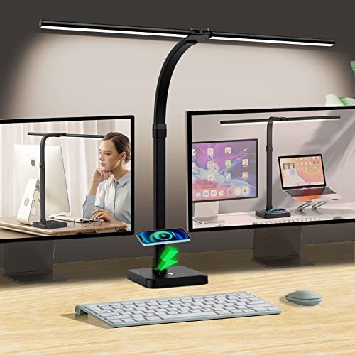 AKRRYR LED Desk Lamp with USB Charging & Wireless Charger