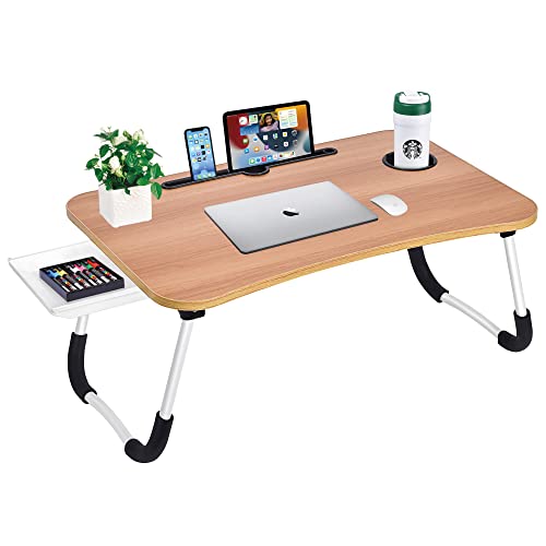 Portable Laptop Bed Desk Table Tray Stand with Cup Holder