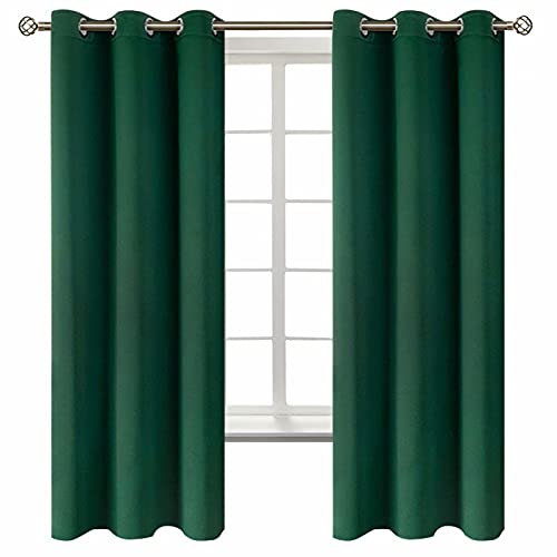 Emerald Green Blackout Curtains - Grommet Insulated Room Darkening Panels