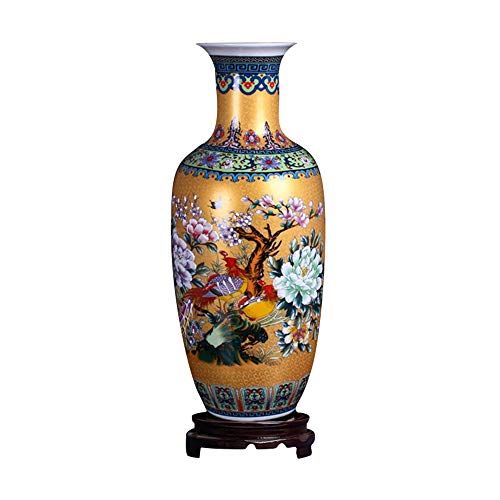 Golden Ceramic Floor Vase by ufengke Jingdezhen