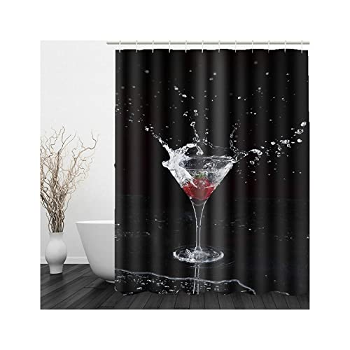 XL Long Cocktail Strawberry Shower Curtains