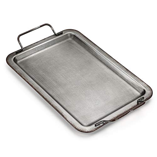 Galvanized Metal Serving Tray - Rustic Home Decor