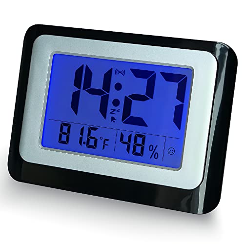 OCEST 6” LCD Digital Wall Clock with Temperature Humidity Display