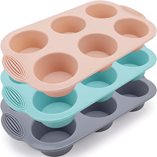 Walfos Silicone Whoopie Pie Baking Pans, 2 Pcs Non-Stick Muffin Top Pan.  Food Grade and BPA Free Silicone, Great for Muffin, Eggs, Tarts and More,  Dishwasher Safe 