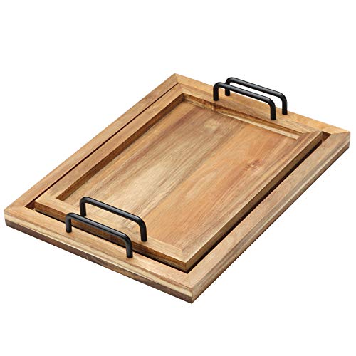 everous Wood Serving Tray Set of 2