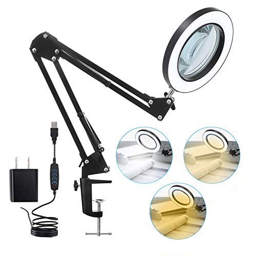 LED Magnifying Lamp with Clamp