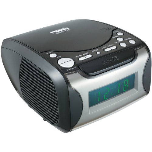 NAXA Digital Alarm Clock with Radio and CD Player