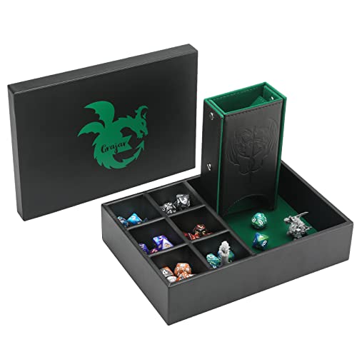 Grajar Dice Tray and Dice Tower with Storage