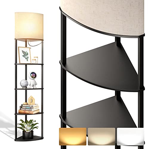 Addlon 5-Tier Corner Shelf Floor Lamp