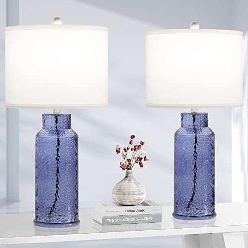 TOBUSA Blue Glass Table Lamps