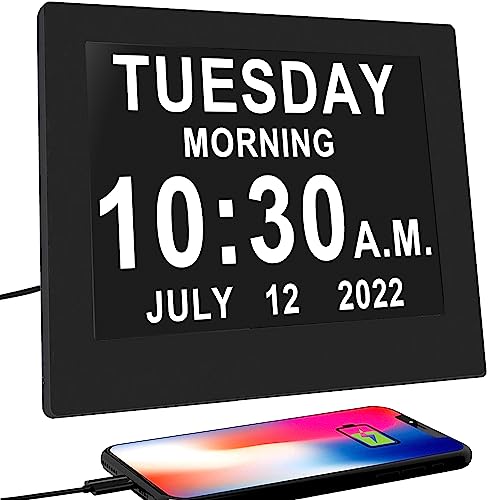 Large Digital Day Clock for Impaired Vision People