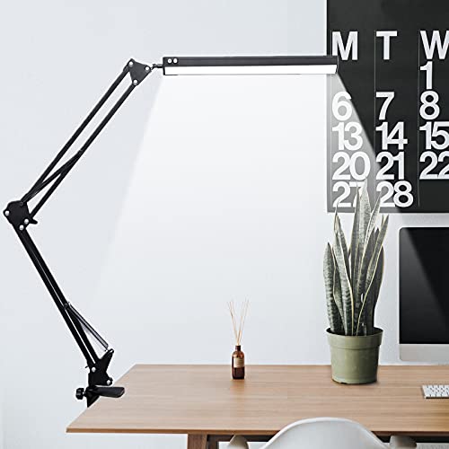 Adjustable LED Desk Lamp with Clamp, Eye-Caring Reading Light