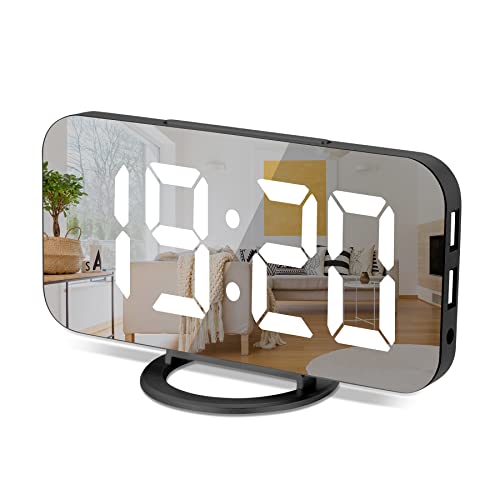 Digital Alarm Clock with Dual USB Charger Ports