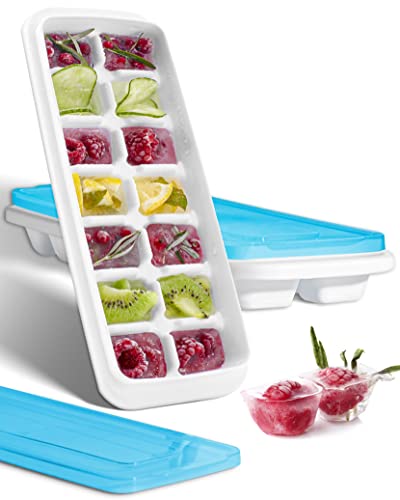 Joined Ice Cube Tray with Lid - Set of 2