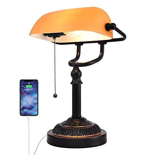 Rizzyluz Rustic Desk Lamp with USB Port