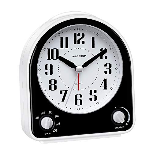 Peakeep Non-Ticking Analog Alarm Clock