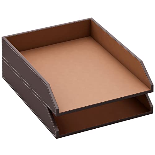 Leather Letter Tray Organizer