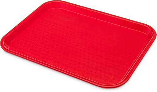 8 Pack Plastic Nonslip Serving Tray for Cafeteria, School Lunch, Fast Food,  Restaurant, Black (12 x 16 In)