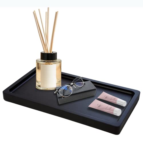Black Bamboo Tray for Bathroom Countertop