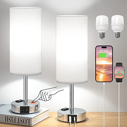 Modern Touch Lamps for Bedrooms Set of 2