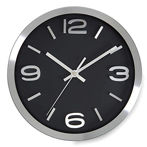 Elegant Black & Silver Wall Clock