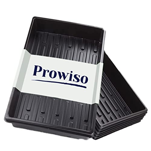 Prowiso Plant Growing Trays - Pack of 5, Black (No Drain Holes)