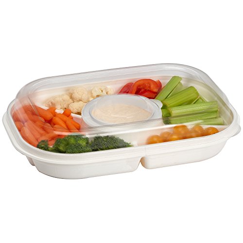 Divided Serving Tray - 6 Compartments Snack Container