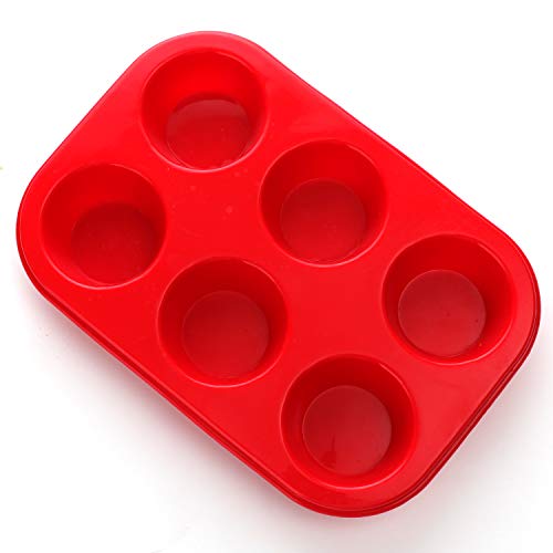 6 Cup Silicone Muffin Pan - Non-Stick Baking Tray