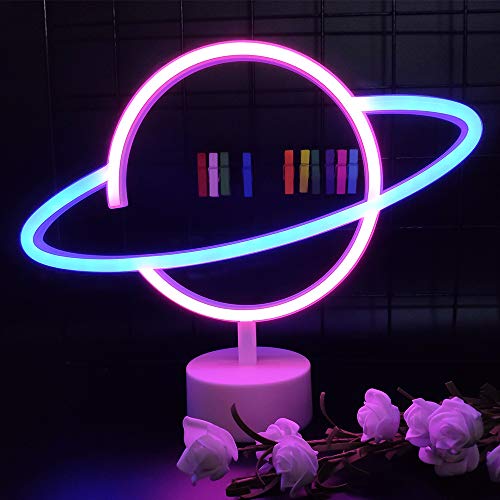 Planet Neon Lights with Holder Base