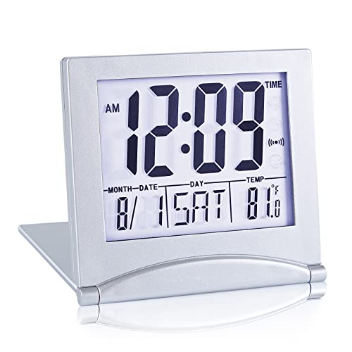 Portable Digital Travel Alarm Clock with Large Display