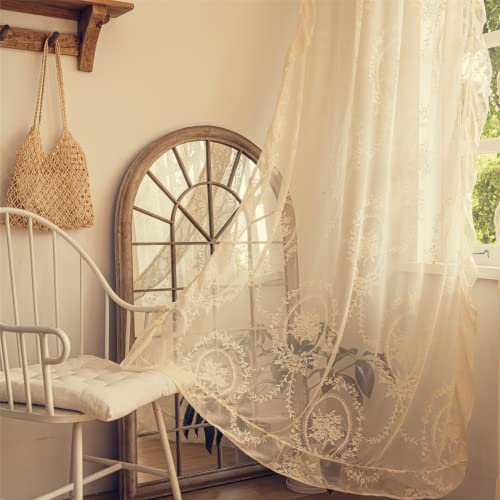 Beige Lace Curtains with French Rococo Style