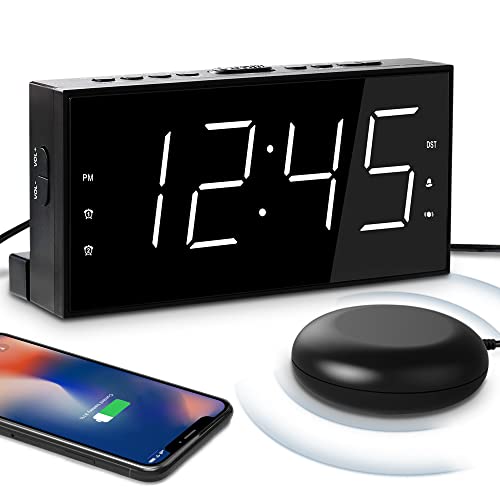 Extra Loud Dual Alarm Clock with Vibration