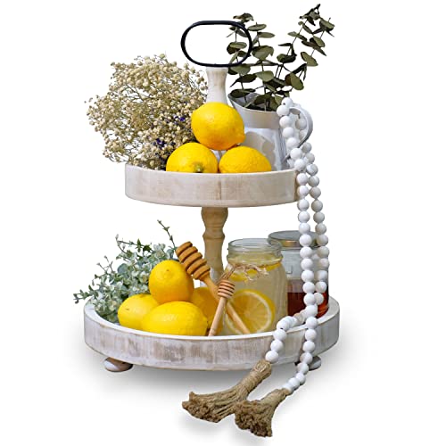 MAINEVENT Farmhouse Tiered Tray with Beads