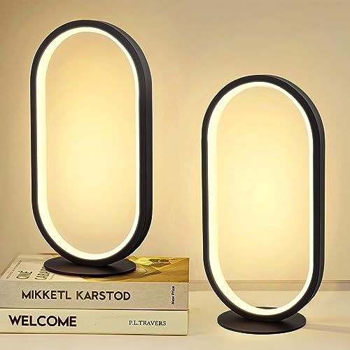 LINSEEDS Modern Table Lamps for Bedroom Set of 2