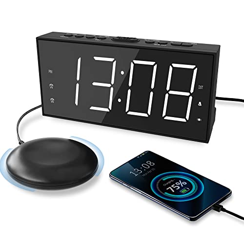 Loud Alarm Clock with Bed Shaker for Heavy Sleeper