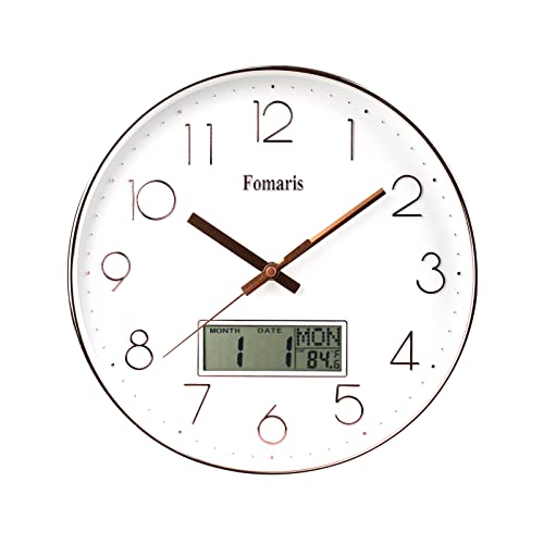 Modern Wall Clock with Date and Temperature