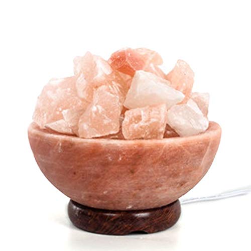 Pink Himalayan Bowl Salt Lamp with Salt Chips