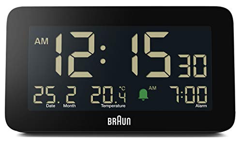 Braun Alarm Clock with Date & Temperature Display