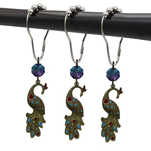 Peacock Shower Curtain Hooks