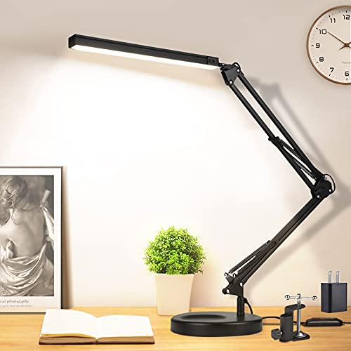 LED Desk Lamp with Clamp and Round Base